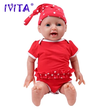 IVITA WG1508 51 см 4000 г 100% Силиконовые Куклы Reborn Baby для Всего Тела, Реалистичная Улыбка, Имитация Девочки, Игрушки Для Новорожденных, Подарок
