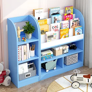 Детская книжная полка стеллаж для хранения книг с картинками, мелкая бытовая детская гостиная, низкий книжный шкаф на полу детская книжная полка
