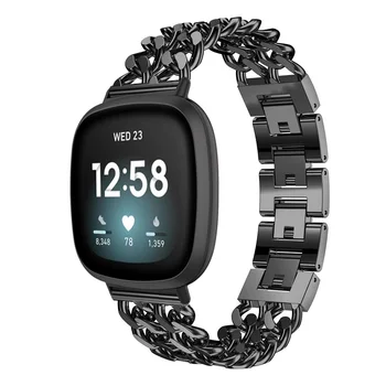 Ремешок для часов с цепочкой из нержавеющей стали для Fitbit Versa 3 Sense, металлический ремешок, браслет, Сменные Аксессуары