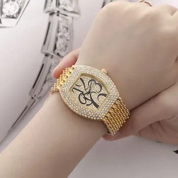 Новые часы tonneau, Золотые Роскошные женские часы, наручные часы из нержавеющей стали, Цифровые часы, Модный подарок подруге, Relogio feminino