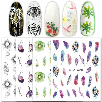1 шт. Наклейки для маникюра, Слайдеры для ногтей, 3D Бабочка, цветы Кактуса, Дизайн ногтей, Переводные наклейки для воды, Аксессуары для дизайна ногтей