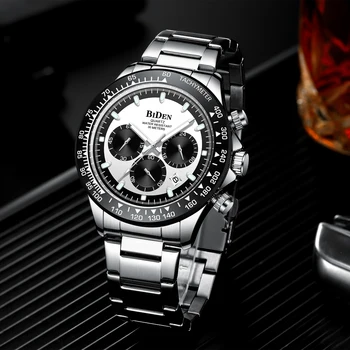 Новые мужские часы BIDEN 2023, кварцевые деловые часы, мужские часы, Лучший бренд, Роскошные часы для мужчин, хронограф, водонепроницаемые спортивные часы