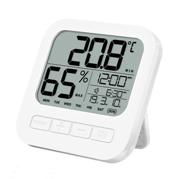 Портативный Дорожный цифровой будильник с термометром-гигрометром, измеритель температуры и влажности в детской комнате, теплице