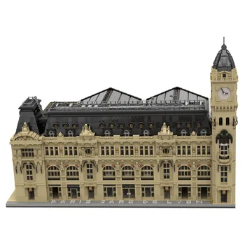Авторизованный Парижский железнодорожный вокзал MOC Уличная сцена Модульные здания Набор строительных блоков Кирпичи игрушка (44756 шт.)