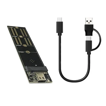 Карта адаптера твердотельного накопителя Портативная Riser Card USB3.1 к M.2 NVME SSD Riser Card Pcie Протокол Type C 10 Гбит/с Без корпуса