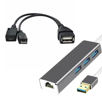 3-ПОРТОВЫЙ USB-концентратор с разъемом LAN Ethernet и OTG-адаптером для Amazon Fire 3-портовый USB-концентратор с разъемом USB для FIRE STICK