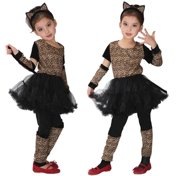 Umorden Girl Animal, костюм Дикого маленького леопарда, Короткое платье-пачка для девочек, Детские Карнавальные костюмы на Хэллоуин Disfraz