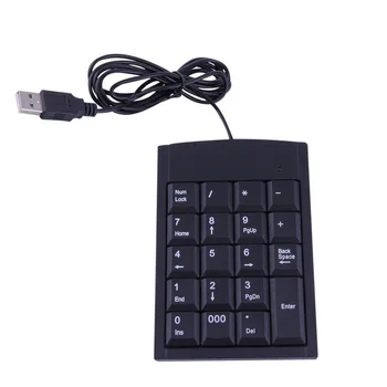 Горячая Высококачественная 1 шт. мини USB проводная цифровая клавиатура Адаптер клавиатуры 19 клавиш для портативных ПК Черный новейший