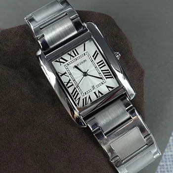 Горячие Оригинальные брендовые кварцевые часы для мужчин Classic Fshion Square Tank Простые часы с автоматической датой Спортивные водонепроницаемые ювелирные часы