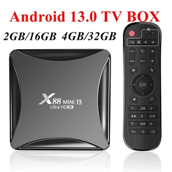 Android 13,0 TV Box X88 Mini 13 RK3528 Четырехъядерный 2G/16G 4G/32G 2,4G 5G Двойной WIFI H.265 8K UHD Youtube Смарт-медиаплеер