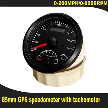 Универсальный 85 мм GPS Спидометр 0-60 км/ч 0-125 км/ч 0-200 км/ч с Тахометром Левый Правый Дальний свет Одометр с GPS антенной
