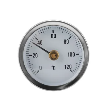63 мм 0-120 Градусов Циферблат из Нержавеющей Стали зажимная Пружинная Труба Температура Биметаллический Термометр Тестовый Датчик Поверхности Трубы Термометр