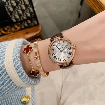 Элегантные новые часы для женщин модные кварцевые наручные часы винтажные часы подарок бесплатная доставка