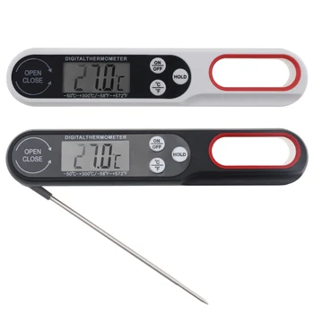 Водонепроницаемый цифровой термометр с мгновенным считыванием для мяса для барбекю, для жарки на барбекю, для приготовления пищи на кухне с гибким складным зондом