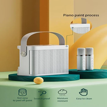Акустическая Система С 2 Микрофонами Портативный Bluetooth-Совместимый Домашний телевизор Ktv Set Speakers