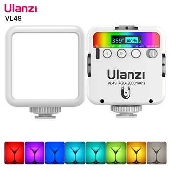 VIJIM Ulanzi VL49 RGB Камера Светодиодный Светильник для Видео 2500 K-9000 K 800LUX Магнитный Мини Заполняющий Светильник 3 Холодный Башмак 2000 мАч Type-C для Youtube