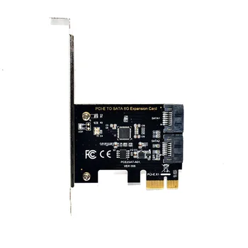 6 Гбит/с PCI-E 1x к SATA3.0 2 Порта Riser PCIe Карта адаптера PCI-E3.0 Конвертер Расширения Плата контроллера-удлинителя для BTC