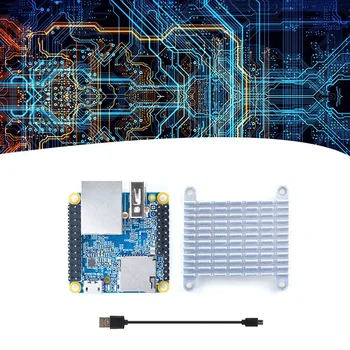 Для Nanopi NEO V1.4 Плата разработки + Радиатор + Кабель Micro-USB Allwinger H3 Четырехъядерный модуль оперативной памяти Openwrt/Ubuntu