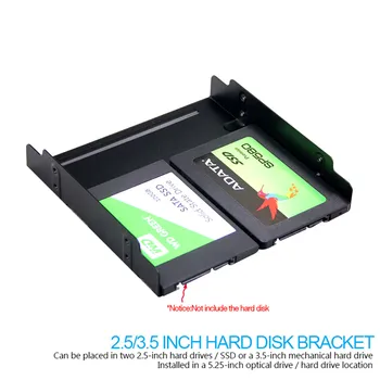 1ШТ 2,5/3,5 дюймовый Кронштейн для жесткого диска HDD SSD на 5,25 дюймовый Дисковод для гибких дисков SSD Кронштейн Для жесткого диска Металлический Конвертер Адаптер Caddy