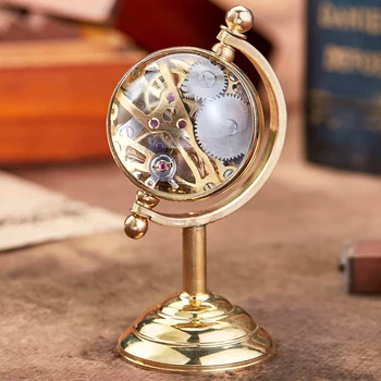 Роскошные золотые настольные часы Для мужчин Подарок для карманных часов Медные настольные часы Механические карманные часы Мужская коллекция Римский номер Reloj