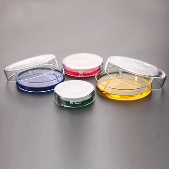 LINYEYUE 10 шт./упак. Стеклянная Чашка Петри, Чашка для культивирования бактерий, Боросиликатное стекло, Химическое лабораторное оборудование