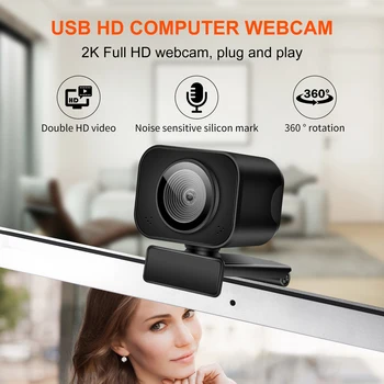 USB Веб-камера 2k Full HD Веб-камера С микрофоном Веб-камера Для ПК, ноутбука Mac, Прямая трансляция YouTube, мини-камера Skype