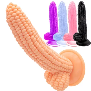 Милый Фаллоимитатор Секс-игрушки для взрослых для женщин, пар, Гибкий член, Эротический Фаллоимитатор в форме кукурузы, Вагинальный массаж точки G, Оргазм