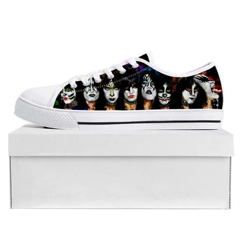 Хэви-метал Рок-группа Kiss, Модные Кроссовки с низким верхом, Высококачественные Мужские И Женские Подростковые парусиновые кроссовки, Обувь на заказ