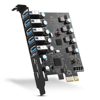 Конвертер PCIE в 5 портов USB3.0 с двумя портами USB3.1 Type-c PCI Express Карта расширения Внутренний USB 3.0 для Mac Pro Fresco Fl1100