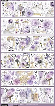 1 Петля Фиолетового цветка и бабочки, блестящая ПЭТ-лента