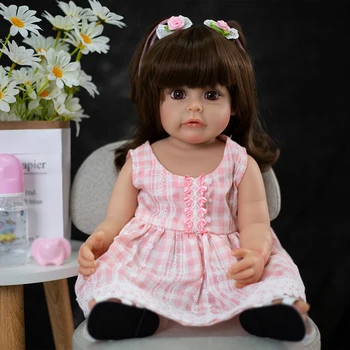 55 см Силиконовая кукла-Реборн, обычные игрушки для рисования, реалистичные на ощупь, готовые игрушки для новорожденных, подарок на день рождения для детей