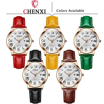 Женские кожаные часы CHENXI, повседневные модные кварцевые наручные часы, женские часы в подарок, дешевые высококачественные китайские часы, Прямая поставка