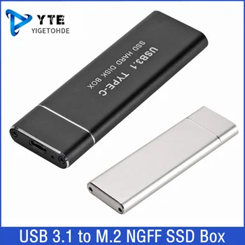 USB 3.1 TYPE-C к M.2 NGFF SSD Мобильный жесткий диск Коробка для дисков 6 Гбит/с Внешний корпус Чехол Для M2 SATA SSD USB 3.1 2260/2280