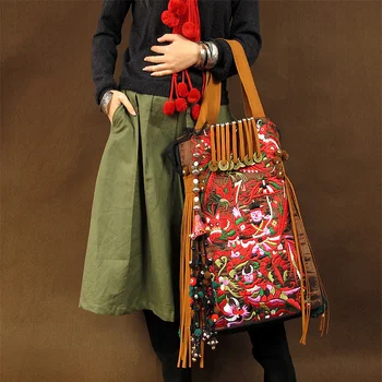 Китайский Богемия путешествия хлопок белье вышивка холст сумка наплечная сумка этническая сумка рюкзак путешествий туризм сумка хозяйственная сумка