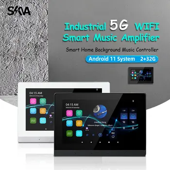 Усилитель звука с сенсорным экраном с Bluetooth Android 11, Бытовая электроника с 2-зонным управлением каналами, Аудиовидеоаппаратура