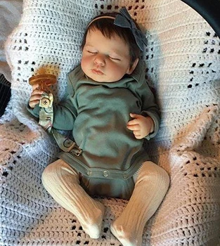 49 см Loulou Newborn Baby Doll Возрожденный Спящий Мягкое Приятное Тело Реалистичная 3D Кожа с Видимыми Венами Высококачественная Кукла Ручной Работы