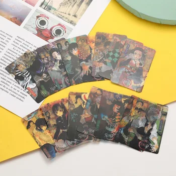 Аниме Косплей Demon Slayer Kimetsu No Yaiba Kamado Nezuko Фотографии из ПВХ Набор из 16 прозрачных любимых карт Покер игрушка в подарок