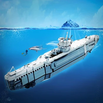 MOC Тип VIIB U-Boat Модель Подводной лодки Кирпичи Военный Линкор Кирпичи DIY Unterseeboot Строительный Блок Игрушка Для Сбора Подарка