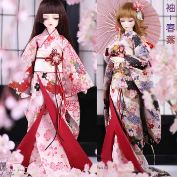Нежная кукольная одежда BJD 1/6 1/4 1/3 розовая Сакура кимоно в японском стиле DD MSD YOSD свадебная юката POPO68 Дядя ID75 аксессуары