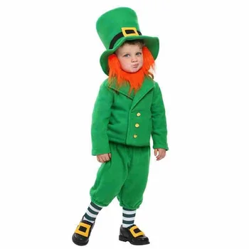 Детский рождественский ирландский эльф, зеленый святой Патрик, косплей, народный костюм, фестиваль Хэллоуина, детское праздничное платье для девочек