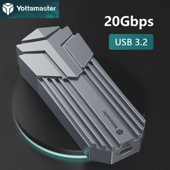 Yottamaster 20 Гбит/с SSD Внешний корпус Type C M.2 NVMe Корпус USB 3,2 Gen2 M2 Корпус твердотельного накопителя HD Коробка для Хранения для ПК