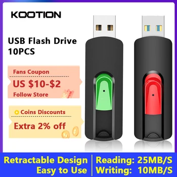 KOOTION U200 10ШТ USB Флэш-накопитель 2.0 128 ГБ 64 ГБ 32 ГБ 16 ГБ 8 ГБ 1 ГБ Мини-карта памяти Флешка USB-накопитель Флэш-диск 5ШТ 3ШТ