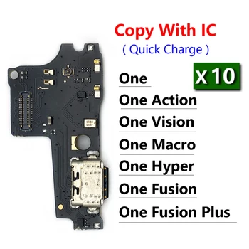 10 шт. Док-разъем USB Зарядное устройство Порт для зарядки Гибкий кабель Плата микрофона для Motorola Moto One Hyper Macro Fusion Plus Action