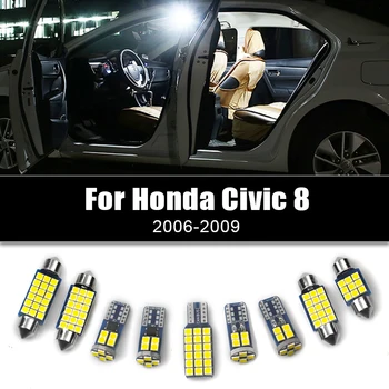 Автомобильные светодиодные лампы Для Honda Civic 8 2006 2007 2008 2009 FK FD Canbus 2010 2011 Автомобильные Лампы для чтения в салоне, аксессуары для освещения багажника