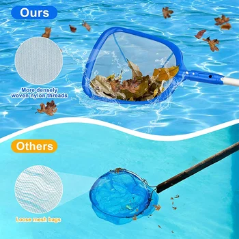 Инструменты для чистки бассейна С телескопическим алюминиевым шестом и нейлоновой средне-мелкой сеткой Для удаления листьев и мусора