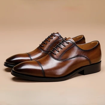 Брендовые мужские модельные туфли Роскошного качества из натуральной кожи, черные, коричневые Летние деловые туфли для свадебной вечеринки для мужчин 2023, Новый стиль