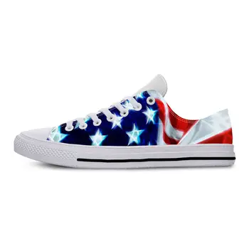 Американская Америка, Флаг США, патриотическая гордость, забавная Повседневная матерчатая обувь с низким берцем, Удобные дышащие мужские и женские кроссовки с 3D принтом