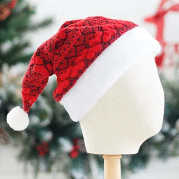 2022, Рождественская шляпа Санта-Клауса, Плюшевая утепленная хлопковая Рождественская шляпа Для взрослых, Принадлежности для Рождественского фестиваля, Декор