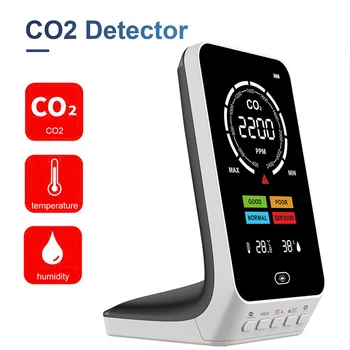 Детектор CO2 в теплице Цифровой Измеритель углекислого газа Интеллектуальный Анализатор качества воздуха Монитор Светодиодный Датчик температуры И Влажности