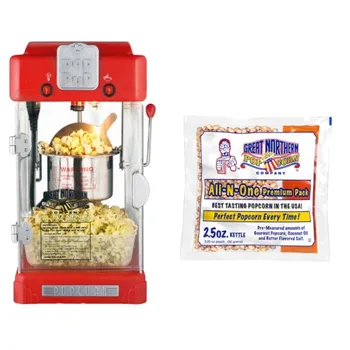 Машина Для приготовления попкорна Pop Pup – Чайник на 2,5 унции с 12 упаковками предварительно отмеренных пакетиков с зернами попкорна и сервировочными чашками от Maker Home